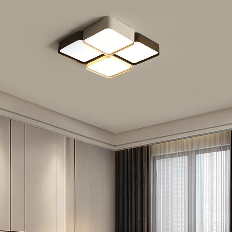 مصباح سقف LED بتصميم بسيط معاصر مستدير مربع من الألومنيوم والحديد والأكريليك لغرفة النوم 