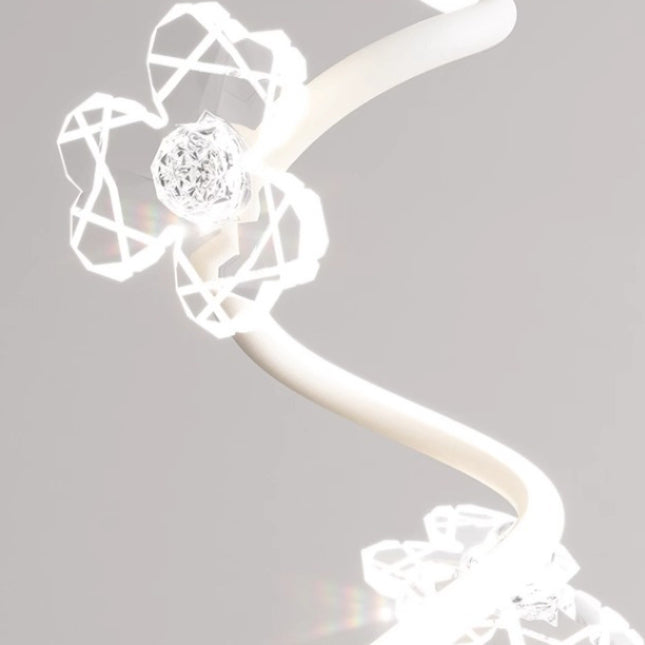 Dôme créatif contemporain, couture de courbes, fleurs, suspension LED en fer, aluminium et silicone pour chambre 