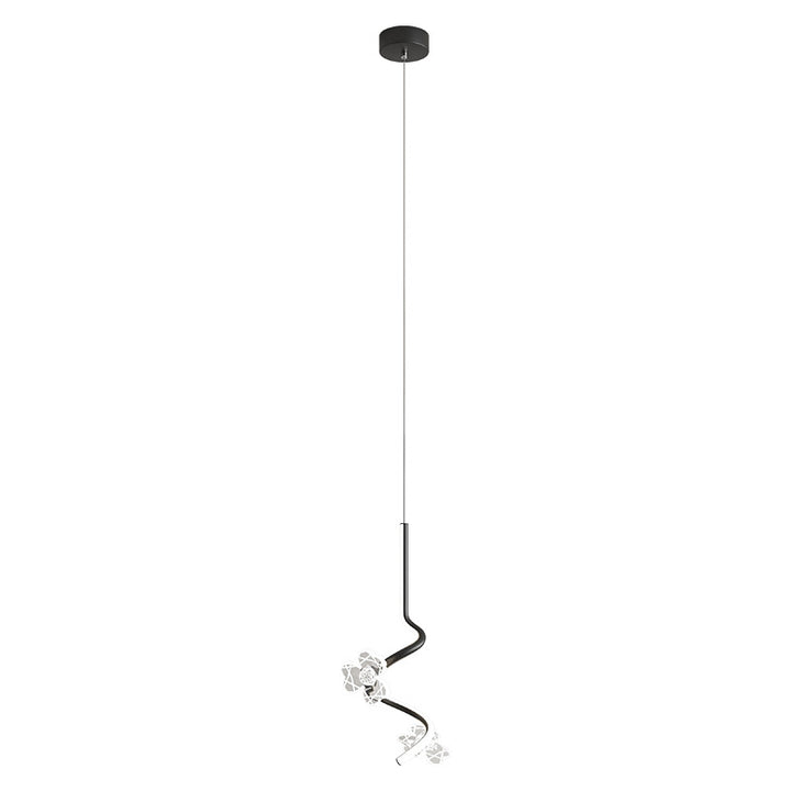 Dôme créatif contemporain, couture de courbes, fleurs, suspension LED en fer, aluminium et silicone pour chambre 