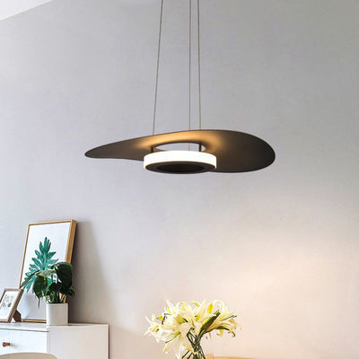 Zeitgenössischer nordischer UFO-förmiger Aluminium-Acryl-Lampenschirm LED-Kronleuchter für Esszimmer 