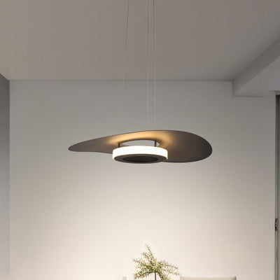 Zeitgenössischer nordischer UFO-förmiger Aluminium-Acryl-Lampenschirm LED-Kronleuchter für Esszimmer 