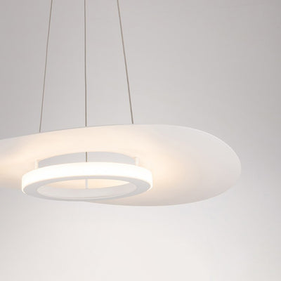 Zeitgenössischer nordischer UFO-förmiger Aluminium-Acryl-Lampenschirm LED-Kronleuchter für Esszimmer 