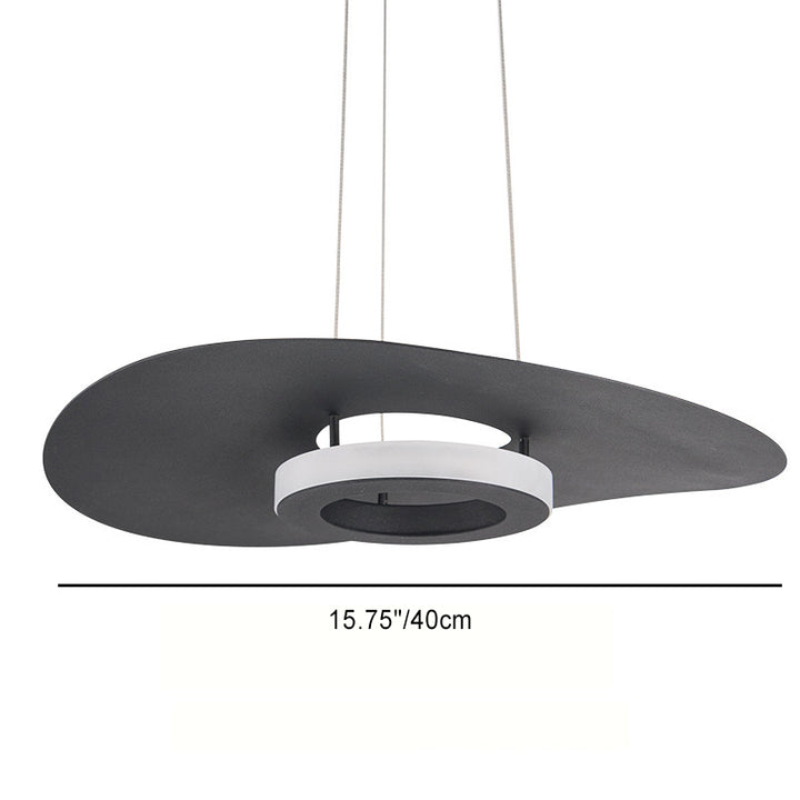 Suspension LED contemporaine nordique en forme d'OVNI avec abat-jour en aluminium et acrylique pour salle à manger 