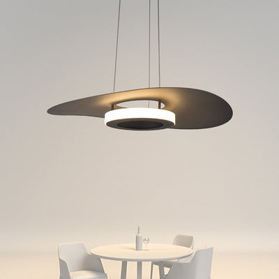 Zeitgenössischer nordischer UFO-förmiger Aluminium-Acryl-Lampenschirm LED-Kronleuchter für Esszimmer 