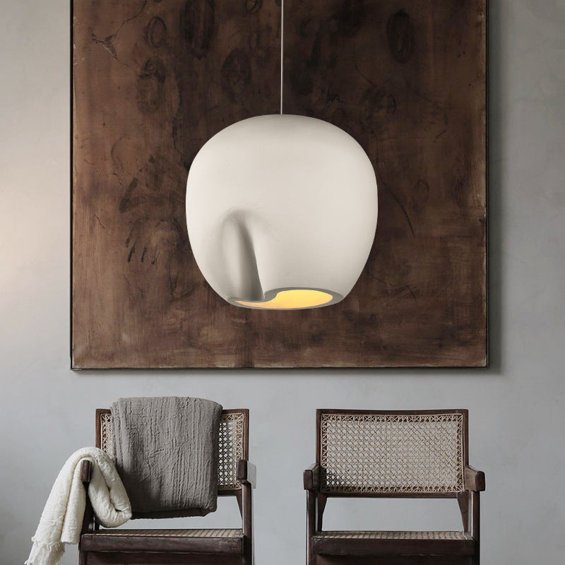 Contemporary Scandinavian Irregular Cylinder Full Polystyrene 1 - Light Pendant Light For Dining Room