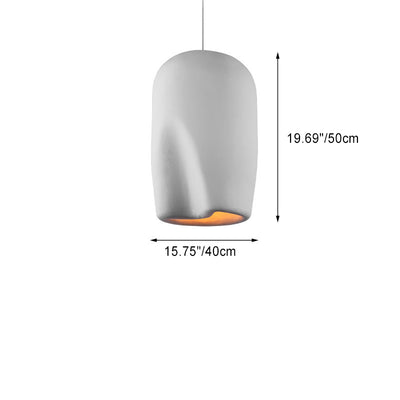 Contemporary Scandinavian Irregular Cylinder Full Polystyrene 1 - Light Pendant Light For Dining Room