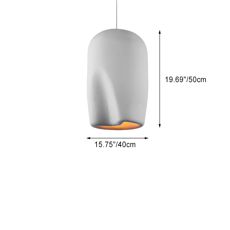 Contemporary Scandinavian Irregular Cylinder Full Polystyrene 1 - Light Pendant Light For Dining Room
