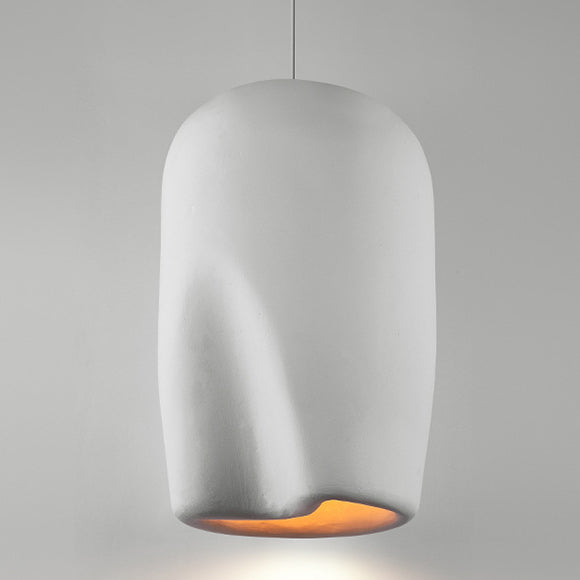 Contemporary Scandinavian Irregular Cylinder Full Polystyrene 1 - Light Pendant Light For Dining Room