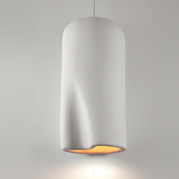 Contemporary Scandinavian Irregular Cylinder Full Polystyrene 1 - Light Pendant Light For Dining Room