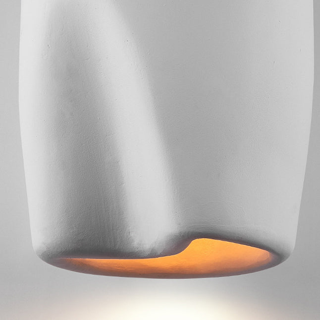 Contemporary Scandinavian Irregular Cylinder Full Polystyrene 1 - Light Pendant Light For Dining Room