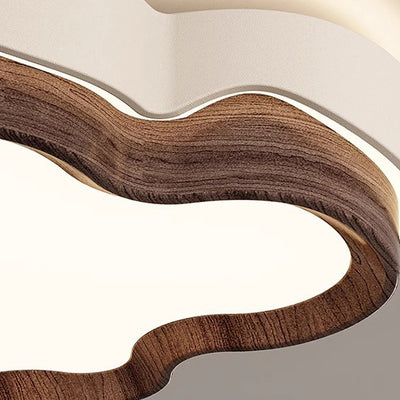 Plafonnier LED en forme de nuage rétro contemporain avec abat-jour en fer PE pour chambre 
