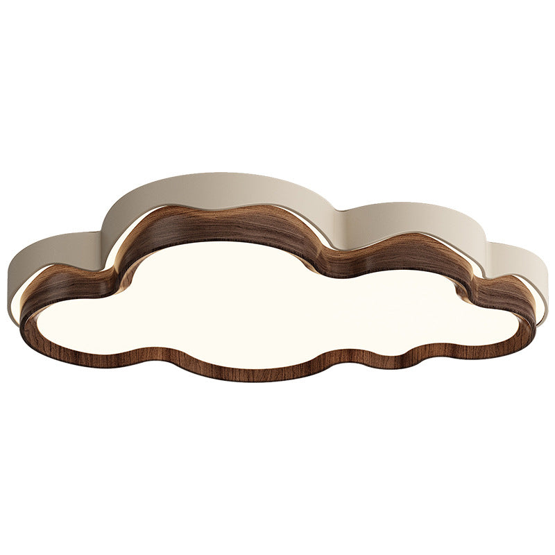 Lámpara de techo LED de montaje empotrado con pantalla de PE en forma de nube retro contemporánea de hierro para dormitorio 