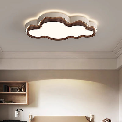 Plafonnier LED en forme de nuage rétro contemporain avec abat-jour en fer PE pour chambre 
