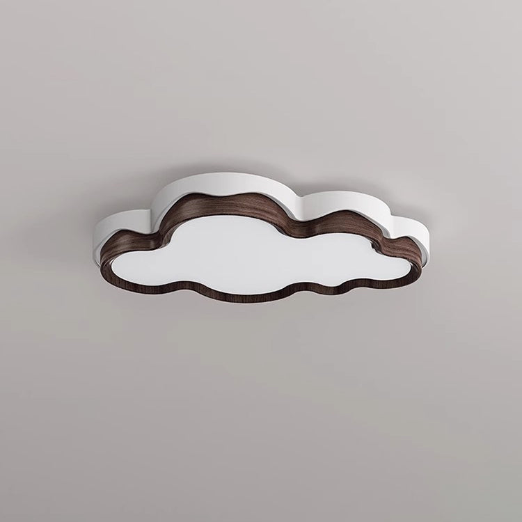 Lámpara de techo LED de montaje empotrado con pantalla de PE en forma de nube retro contemporánea de hierro para dormitorio 