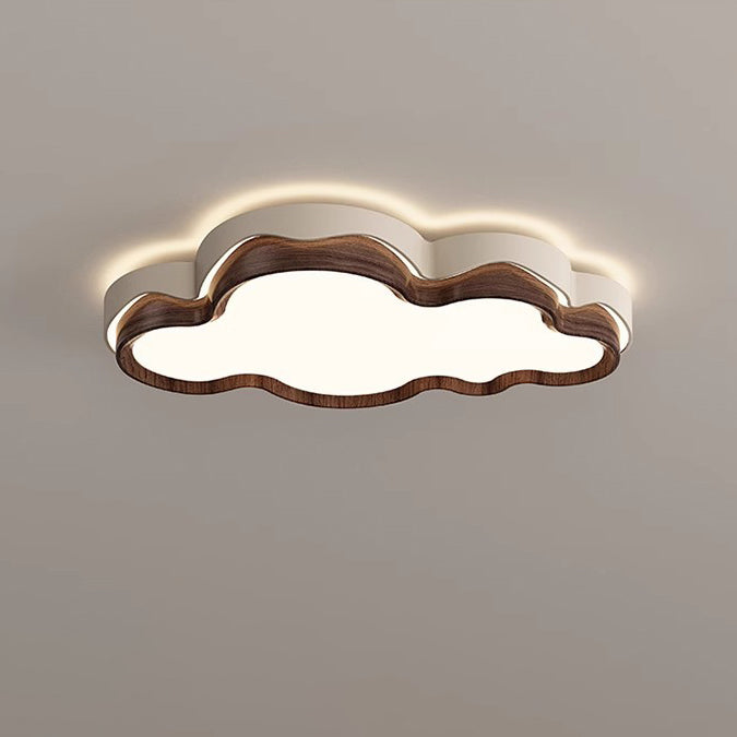 Lámpara de techo LED de montaje empotrado con pantalla de PE en forma de nube retro contemporánea de hierro para dormitorio 