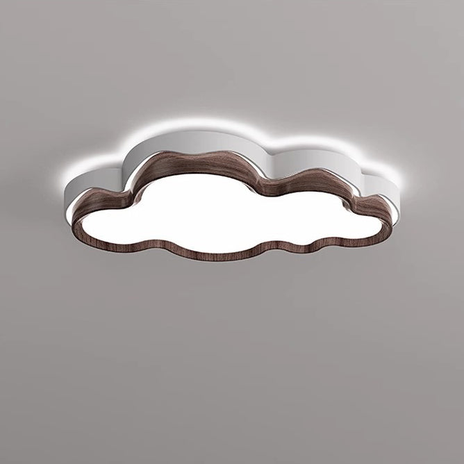 Lámpara de techo LED de montaje empotrado con pantalla de PE en forma de nube retro contemporánea de hierro para dormitorio 