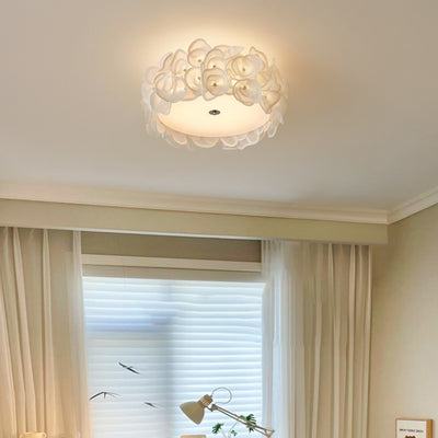 Abat-jour en fleurs PVC rond créatif contemporain en fer 4/5/6 - Plafonnier encastré pour chambre à coucher 