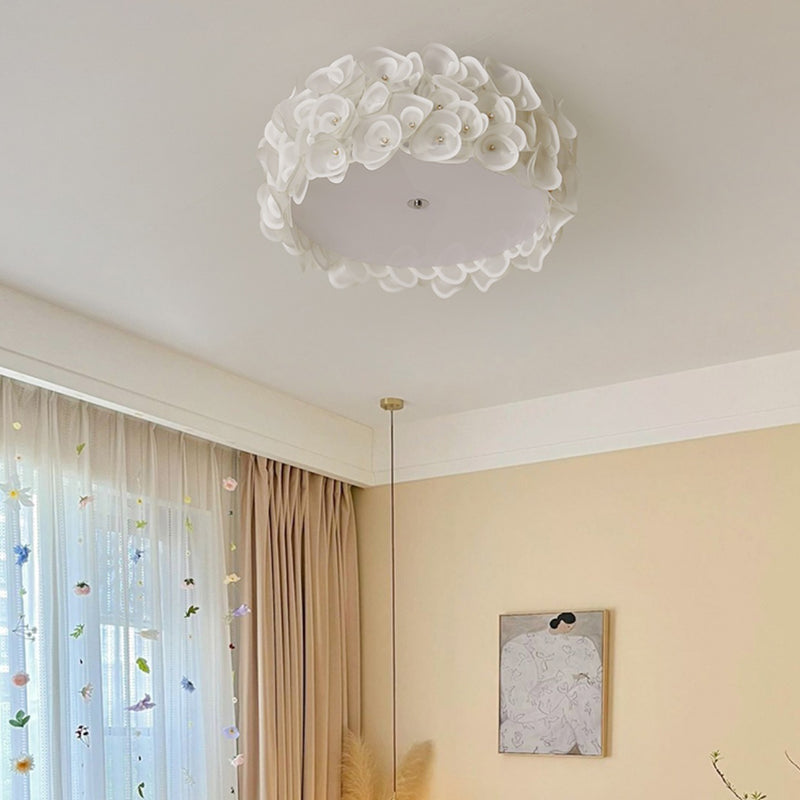 Abat-jour en fleurs PVC rond créatif contemporain en fer 4/5/6 - Plafonnier encastré pour chambre à coucher 