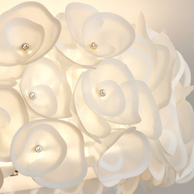 Abat-jour en fleurs PVC rond créatif contemporain en fer 4/5/6 - Plafonnier encastré pour chambre à coucher 