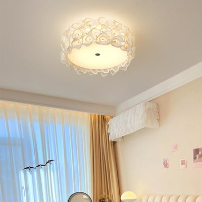 Abat-jour en fleurs PVC rond créatif contemporain en fer 4/5/6 - Plafonnier encastré pour chambre à coucher 