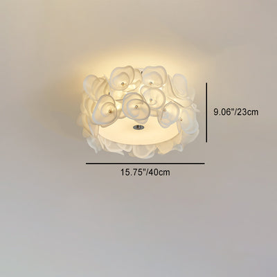 Abat-jour en fleurs PVC rond créatif contemporain en fer 4/5/6 - Plafonnier encastré pour chambre à coucher 