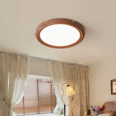 Plafonnier LED avec abat-jour rond en fer et acrylique de style moderne et simple pour chambre à coucher 