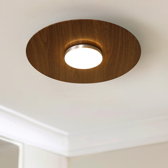 Lámpara de techo LED de montaje empotrado con pantalla de acrílico y disco redondo retro contemporáneo de hierro para dormitorio 