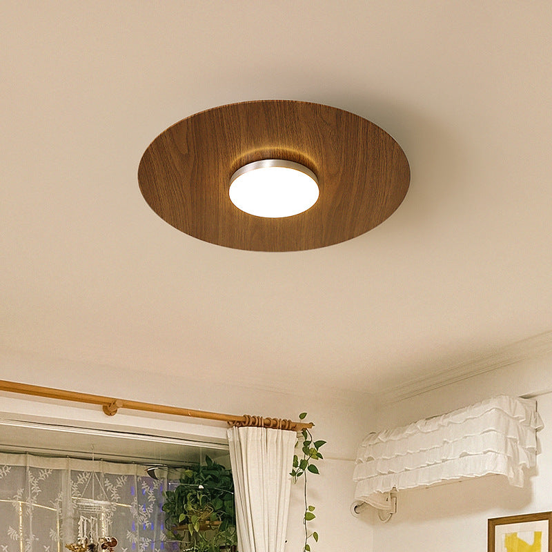 Plafonnier LED rond contemporain rétro en fer avec abat-jour en acrylique pour chambre à coucher 