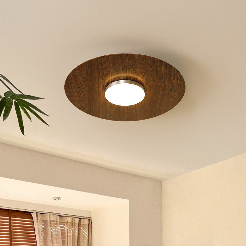 Plafonnier LED rond contemporain rétro en fer avec abat-jour en acrylique pour chambre à coucher 