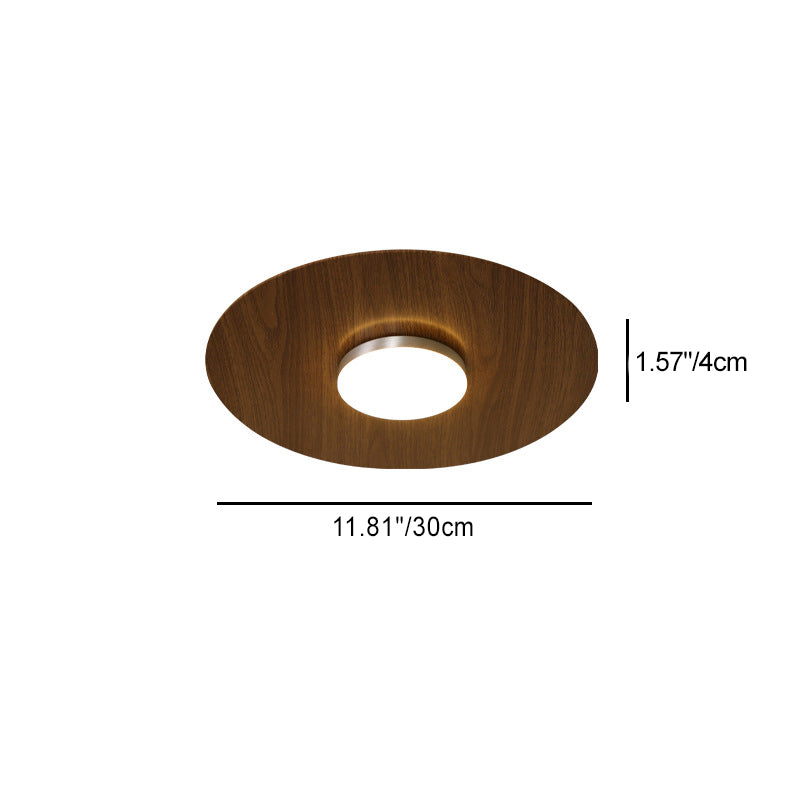 Plafonnier LED rond contemporain rétro en fer avec abat-jour en acrylique pour chambre à coucher 