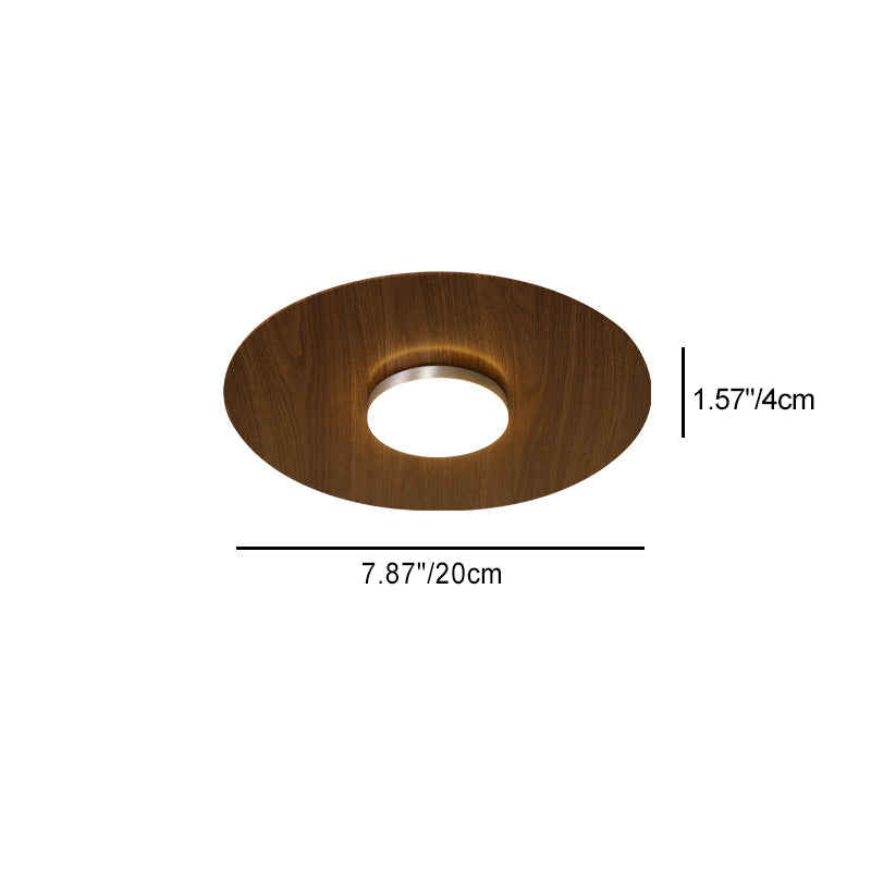 Plafonnier LED rond contemporain rétro en fer avec abat-jour en acrylique pour chambre à coucher 