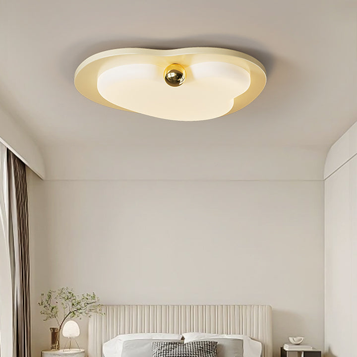 Contemporary Creative Heart Shape Acrylic Iron Lampshade LED Flush Mount Ceiling Light For Bedroom