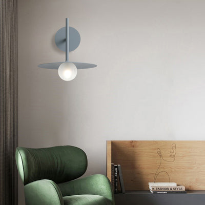 Applique Murale à 1 Lumière en Fer avec Abat-jour en Verre en Forme d'Orbe Simplicité Moderne pour Chambre 