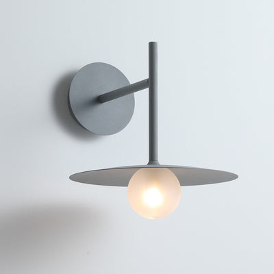 Applique Murale à 1 Lumière en Fer avec Abat-jour en Verre en Forme d'Orbe Simplicité Moderne pour Chambre 