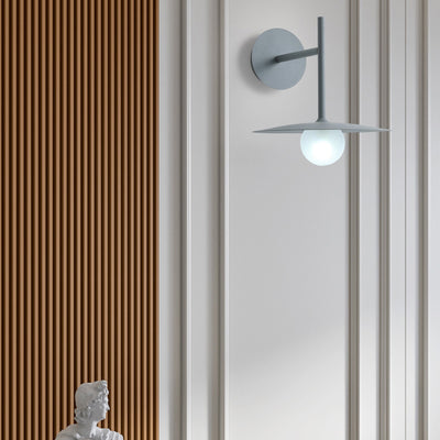 Applique Murale à 1 Lumière en Fer avec Abat-jour en Verre en Forme d'Orbe Simplicité Moderne pour Chambre 