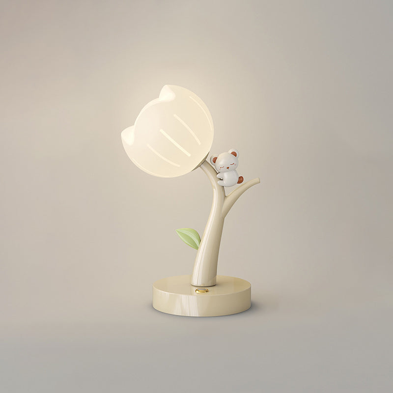 現代的なクリエイティブフラワーPEランプシェード鉄ベースLEDテーブルランプリビングルーム用 