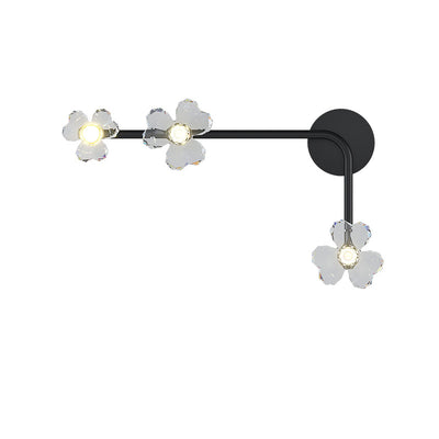 モダンアールデコフラワーズアクリルアイアンランプシェードLEDウォールスクエンスランプリビングルーム用 