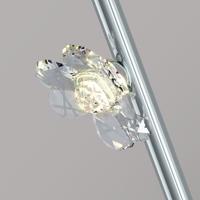 モダンアールデコフラワーズアクリルアイアンランプシェードLEDウォールスクエンスランプリビングルーム用 
