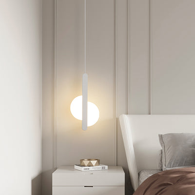 Suspension LED avec abat-jour en acrylique et fer en forme de demi-cercle pour chambre à coucher 