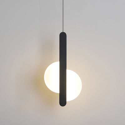 Suspension LED avec abat-jour en acrylique et fer en forme de demi-cercle pour chambre à coucher 