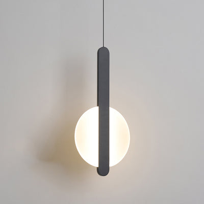 Suspension LED avec abat-jour en acrylique et fer en forme de demi-cercle pour chambre à coucher 