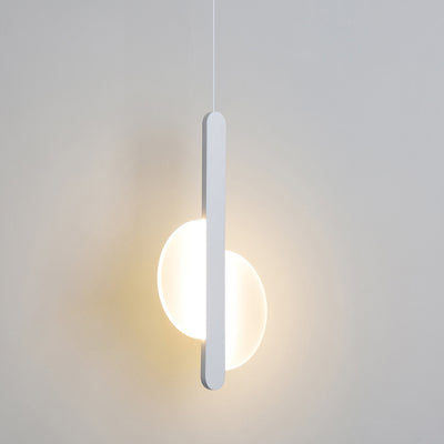 Suspension LED avec abat-jour en acrylique et fer en forme de demi-cercle pour chambre à coucher 