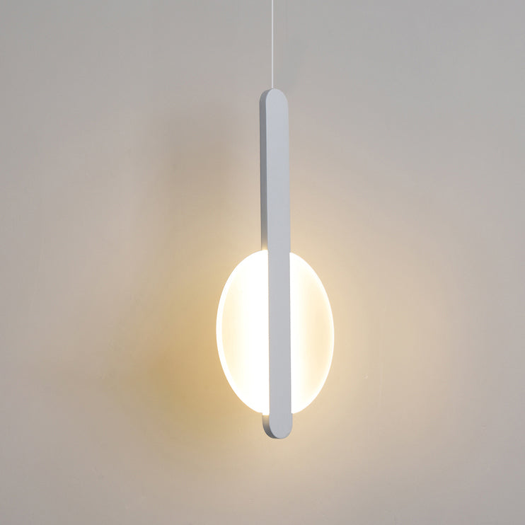Suspension LED avec abat-jour en acrylique et fer en forme de demi-cercle pour chambre à coucher 