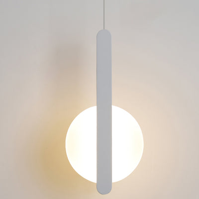 Suspension LED avec abat-jour en acrylique et fer en forme de demi-cercle pour chambre à coucher 