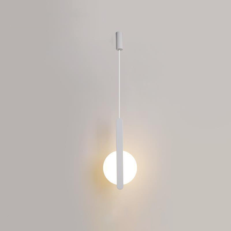 Suspension LED avec abat-jour en acrylique et fer en forme de demi-cercle pour chambre à coucher 