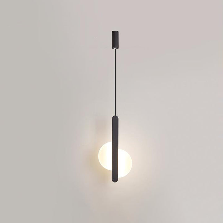 Lámpara colgante LED con pantalla de acrílico de hierro en forma de cúpula de media circunferencia de simplicidad moderna para dormitorio 