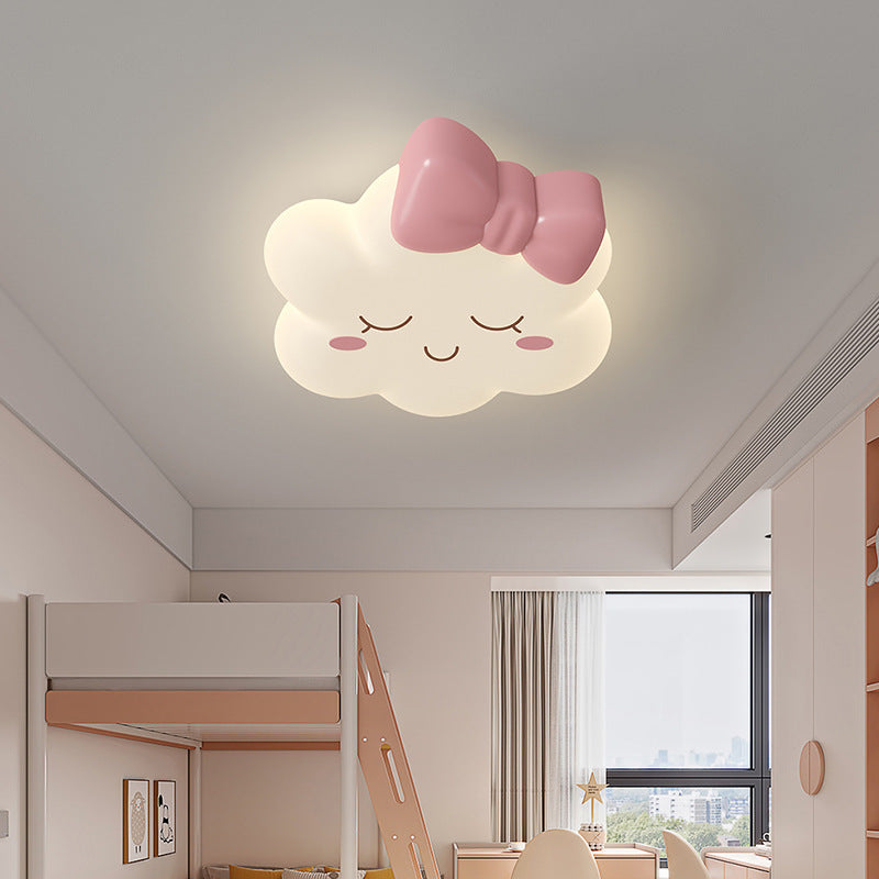 Lustre LED à montage encastré avec abat-jour en fer et chapeau de Noël en forme de couronne créative contemporaine pour chambre 