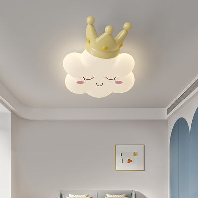 Lustre LED à montage encastré avec abat-jour en fer et chapeau de Noël en forme de couronne créative contemporaine pour chambre 