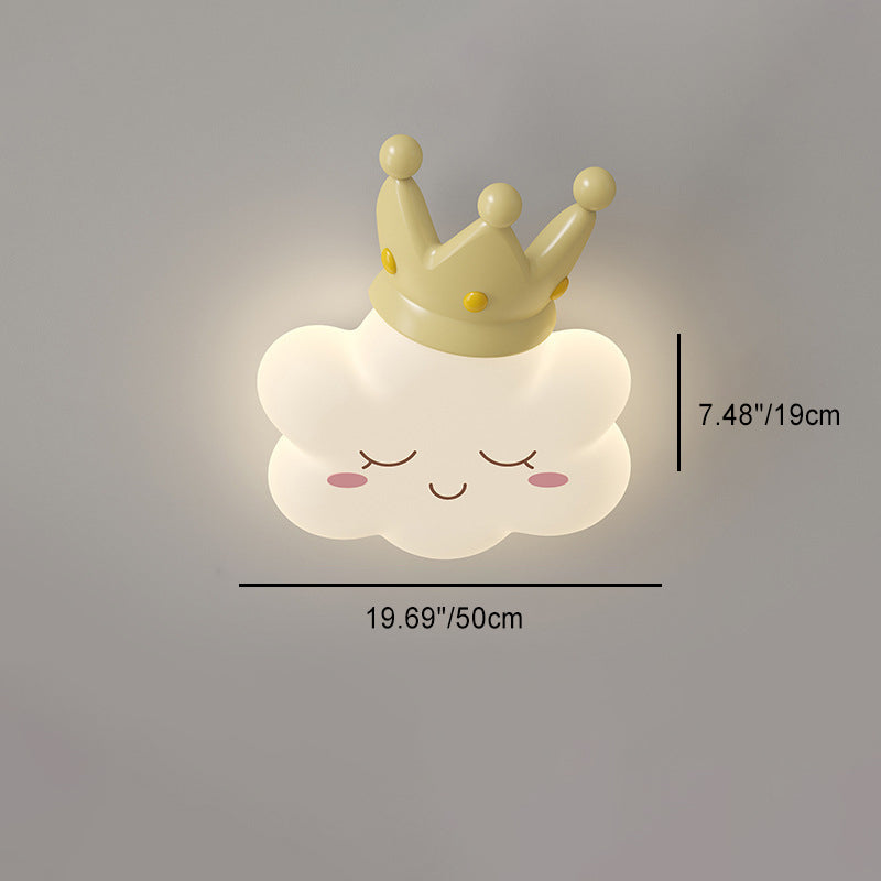 Contemporary Creative Bow Crown Santa Hat Iron PE Lampshade LED Flush Mount Ceiling Light For Bedroom