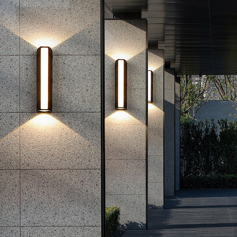 Lámpara Aplique de Pared LED Cuboide Impermeable de Aluminio Completo de Simplicidad Moderna para Patio Exterior 